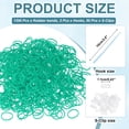 thumbnail image 2 of Uxcell 1200 Pcs Loom Rubber Bands Kit with 50 Pcs S-Clips 2-Hooks Rubber Bands Refill Bracelet Making Kits for Weaving DIY Handcrafts Gift, Light Green, 2 of 6