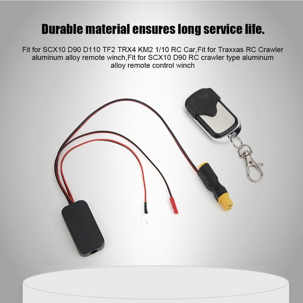 Cabrestante Remoto Inalámbrico Para Coches RC 1:10 – Control A 20 Metros, Fácil De Instalar Para SCX10 D90 D110 TF2 KM2