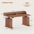 thumbnail image 2 of 55" Standing Desk with LED Lights and Storage, Modern Fluted Stand Up Desk, Height Adjustable Home Office Desk, 2 of 7