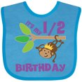 thumbnail image 3 of Inktastic Half Birthday 6 Months Baby Monkey Boys or Girls Baby Bib, 3 of 4