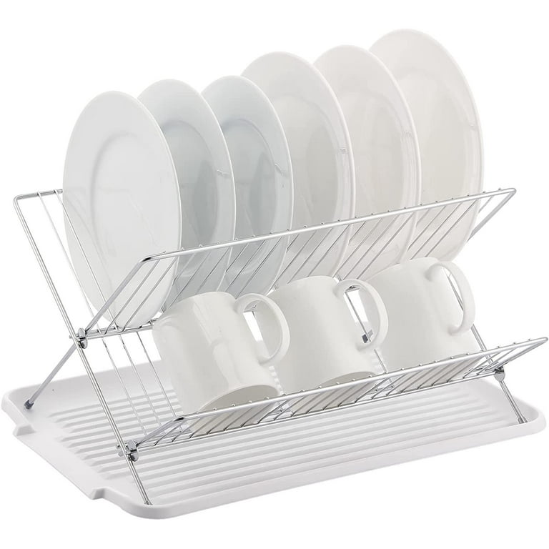 Foldable with Drainboard Dish Rack J&V Textiles Finish/Color: Gray
