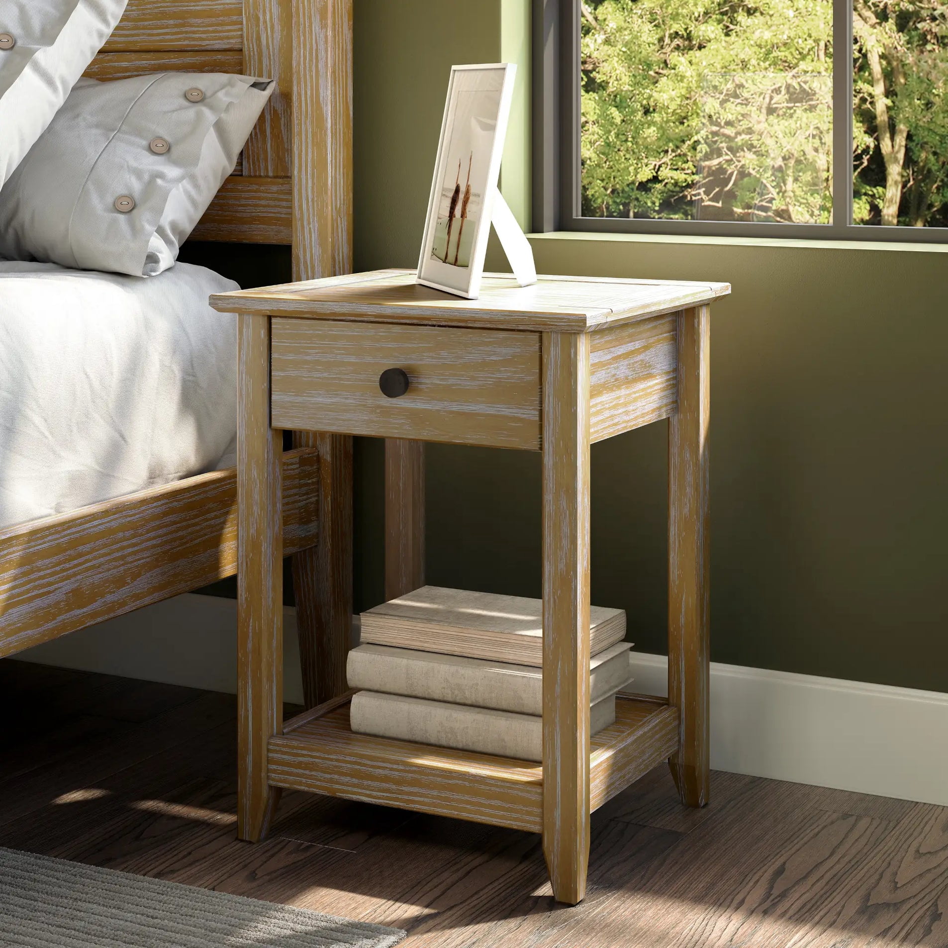 Grain Wood Furniture Greenport End Table - Brushed Driftwood