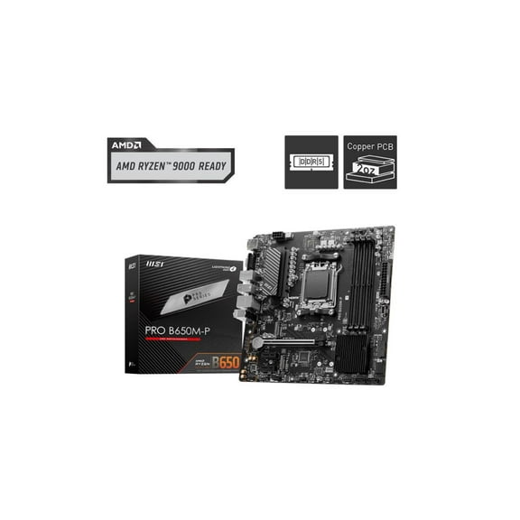 MSI PRO B650M-P Gaming Desktop Motherboard - AMD Chipset - Socket AM5 - Micro ATX (prob650m-p)