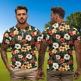 thumbnail image 5 of Binienty Hawaiian Hibiscus Matching Couple Golf Shirts Classic Fit Short Sleeve Funny Golf Shirt for Men Women Versatile Quarter Zip Pullover for Golf Running Sports Outing Wear, 5 of 7