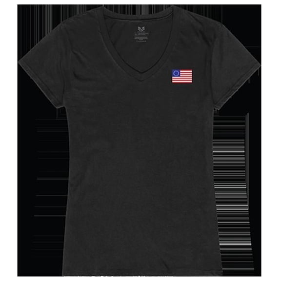 Betsy Ross 1 Graphic V-Neck T-Shirt, Black - Extra Large