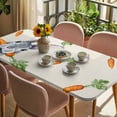 thumbnail image 3 of Grey Bunny Easter Table Cloths for 3 Foot Rectangle Tables, Rabbits Spring Botanical Carrots Patio Waterproof Elastic Fitted Tablecloths, Washable Rectangular Table Cover for Camping, 3 of 8