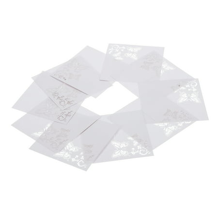 10Pcs Romantic White Carved Butterfly Table Mark Name Place Card for Wedding Birthday Banquet