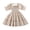 Beige, variant on Fshinging 2025 Toddler Girls Dress Spring Summer Floral Print Ruffle Short Sleeve Princess Children Dresses Size 4-5 Years