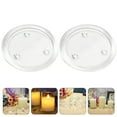 thumbnail image 3 of AMERTEER 2pcs Clear Glass Candle Plates Round Clear Pillar Candle Plates for Wedding, 3 of 6