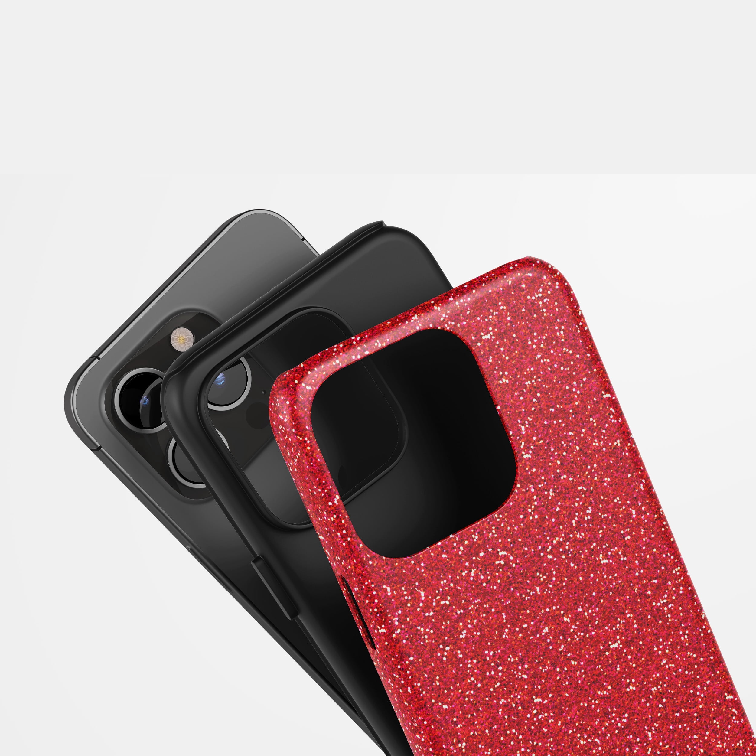 Glitter Red Phone Case for All iPhone Series Protective Phone Case Sparkle