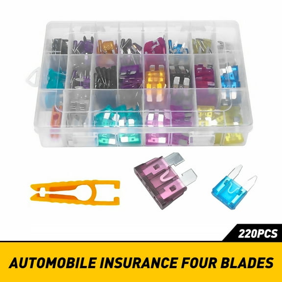 220pcs Car Fuse Assortment Kit - Standard & Mini Blade Fuses (2A/3A/5A/7.5A/10A/15A/ 20A/25A/30A/35A) - Automotive Fuse Set with Fuse Puller for Cars, Trucks, SUVs, Boats