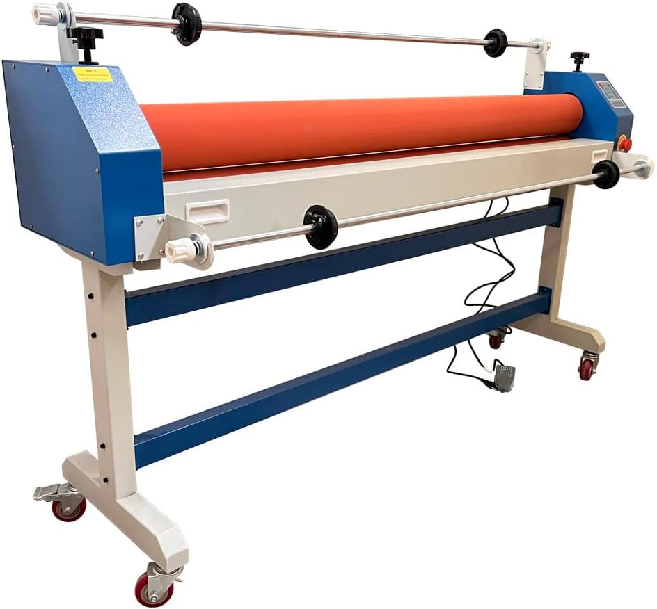 51" Electric/Manual Cold Roll Laminator Cold Laminating Machine with Film Release Rod for Office Photo Laminating