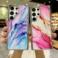 thumbnail image 4 of SaniMore for Samsung Galaxu S22 Ultra 6.8" 2022 Case, Shockproof TPU Bckplane Marble Pattern Stylish for Girls Women Plating Design Anti-drop Slim & Lightweight Anti-slip Bumper, Pattern-D, 4 of 6
