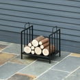 thumbnail image 2 of Outsunny 17.5" Firewood Rack, Metal Wood Storage Holder with Handles, 2 of 10