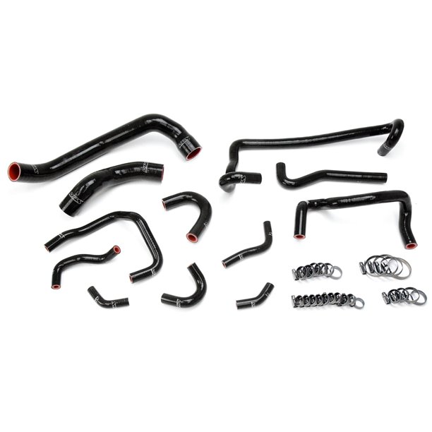 HPS Black Reinforced Silicone Radiator + Heater Hose Kit Coolant for