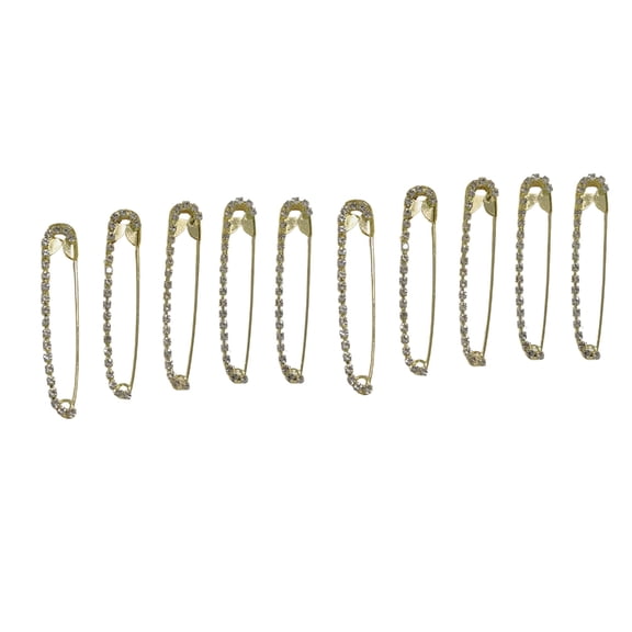 ZPAQI 10Pcs Elegant Rhinestones Brooches Sparkling Safety Pins For Women's Garments