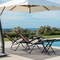 thumbnail image 2 of Vineego 3 Pieces Zero Gravity Chair Patio Foldable Chaise Lounge Chairs 2 Beach Chairs and Table with Cup Holders,Beige, 2 of 8