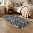 thumbnail image 2 of ODIKA 5'x7' Washable Area Rug Grey Abstract Swirling Grid Design Modern Minimalist Marble-Inspired Symmetry for Small Living Room, Bedroom, Easy Care, Non-Shedding, Pet Friendly, 2 of 7