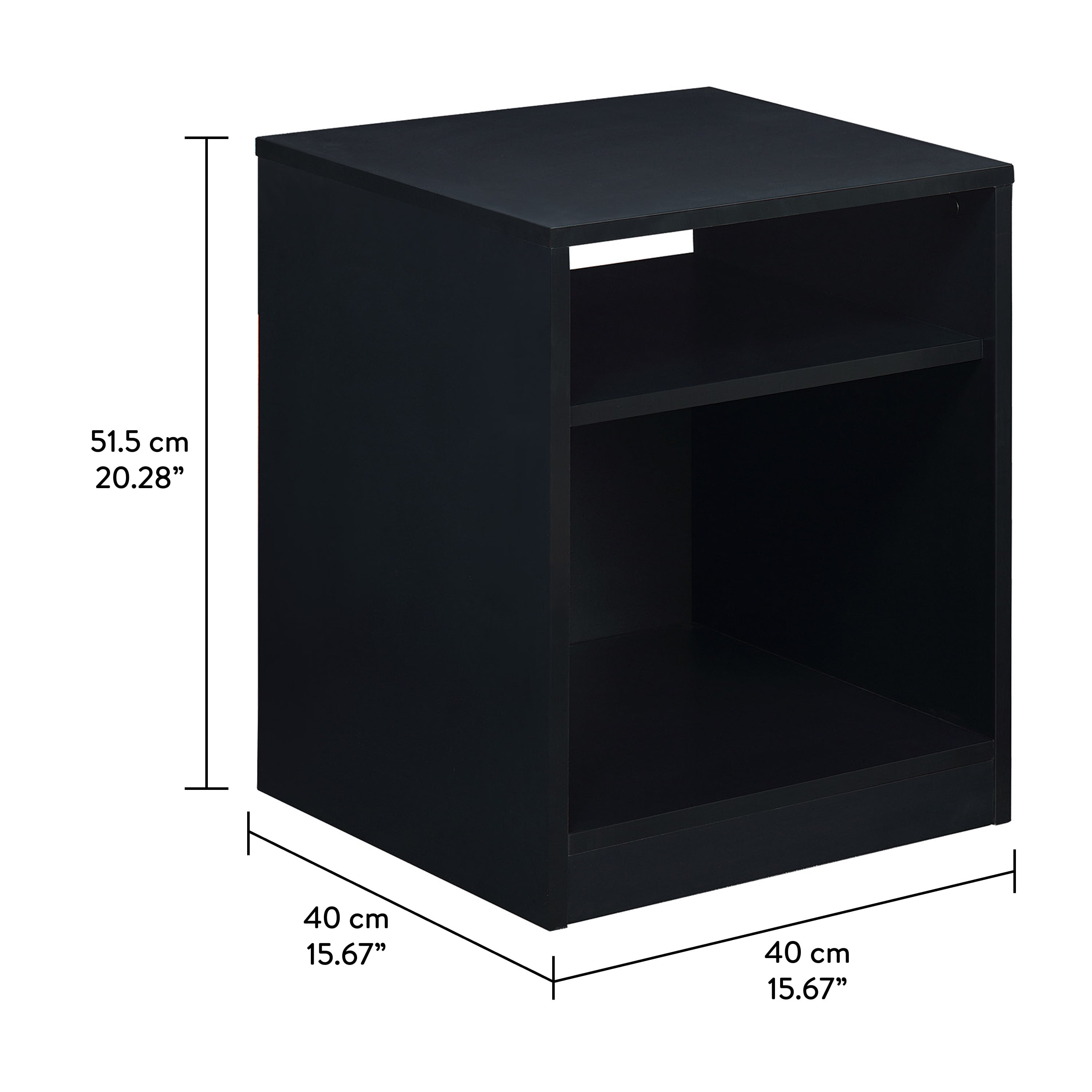 Mainstays Open Shelf Nightstand, Set of Two, Black