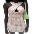 thumbnail image 3 of Women‘s Summer Halter Deep V-Neck Hollow Out Bodycon Club Mini Dress, 3 of 6