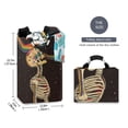 thumbnail image 2 of Yayeee Freestanding Laundry Hamper with Handle Collapsible Large Storage Basket for Clothes, Skeleton Stripes, 2 of 7