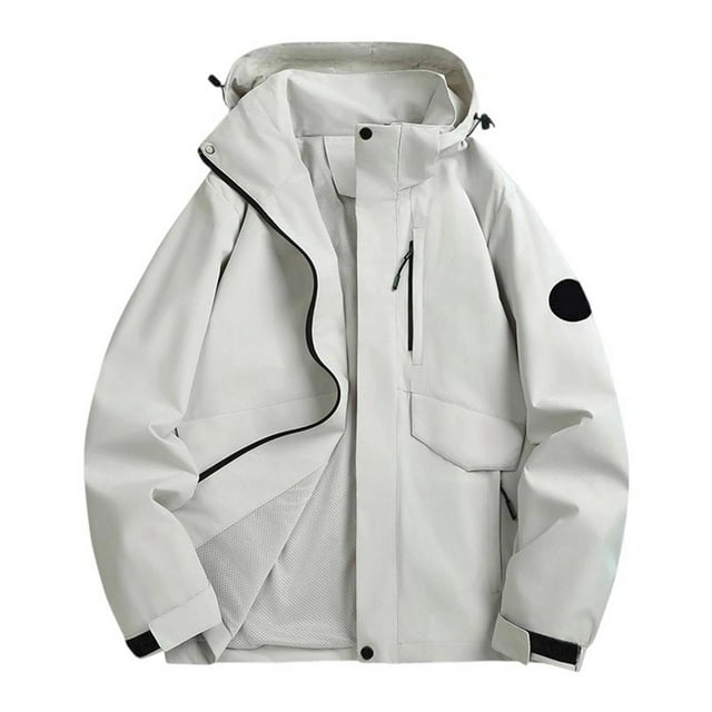 Jackets for Women, Versatile Women's Casual Jackets Lightweight Spring Autumn Windbreaker Work Jacket With Hood For Outdoor Activities(White,S)