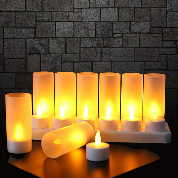 Bougies flamme LED vacillante à lumière jaune très réaliste