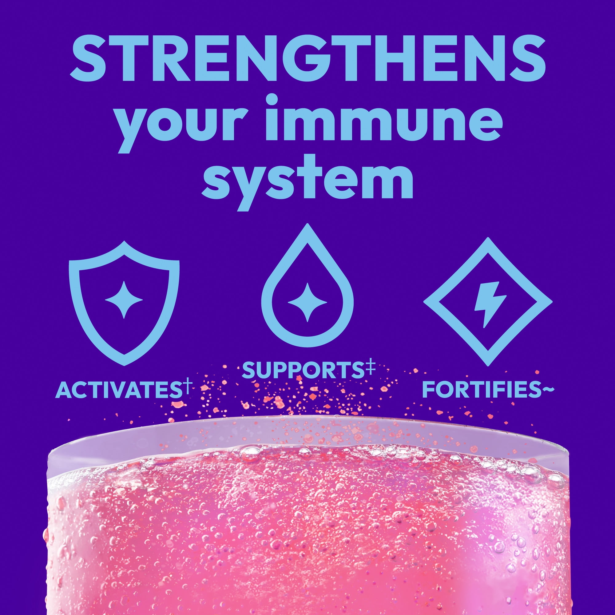 Emergen-C Immune+ Vitamin C Supplement Powder for Immune Support, Raspberry, 30 Ct, for Adults