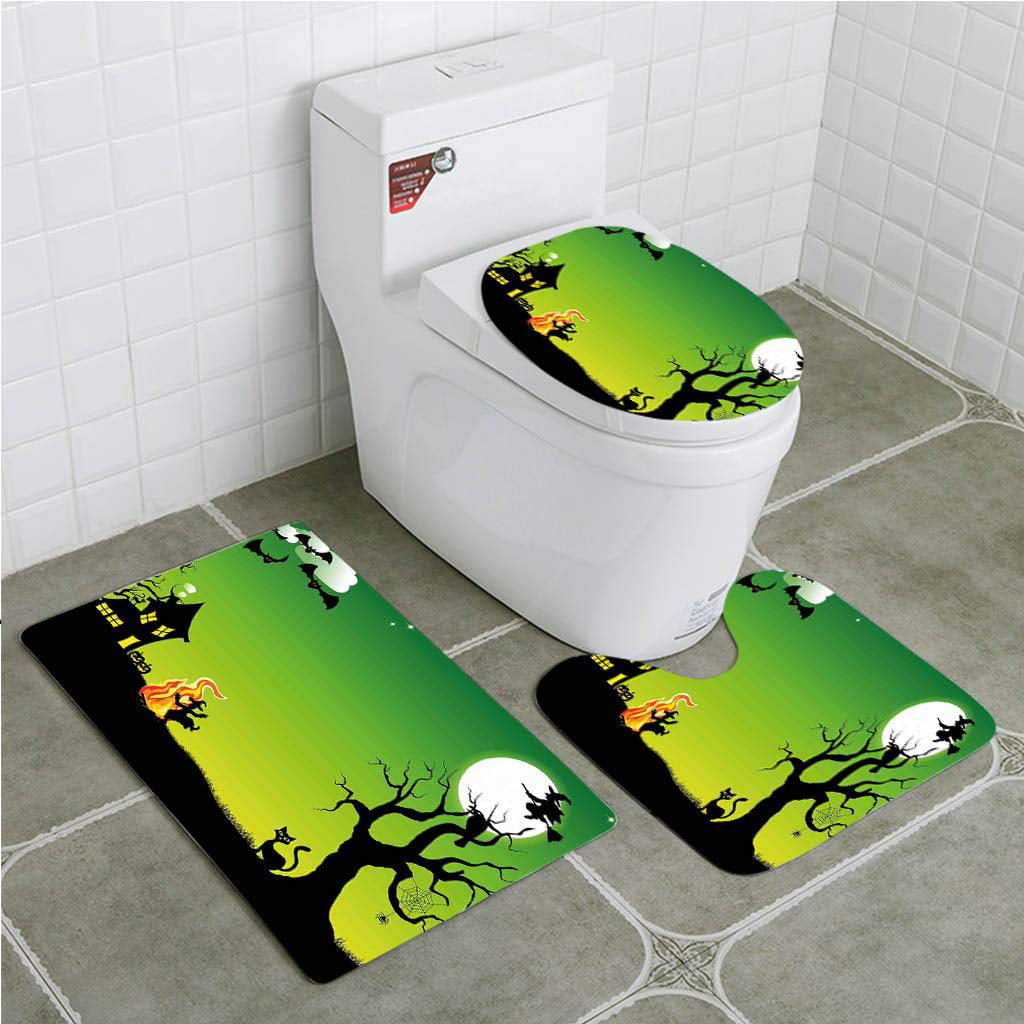 Chaplle Witch Dancing Fire At, Western Bathroom Rugs