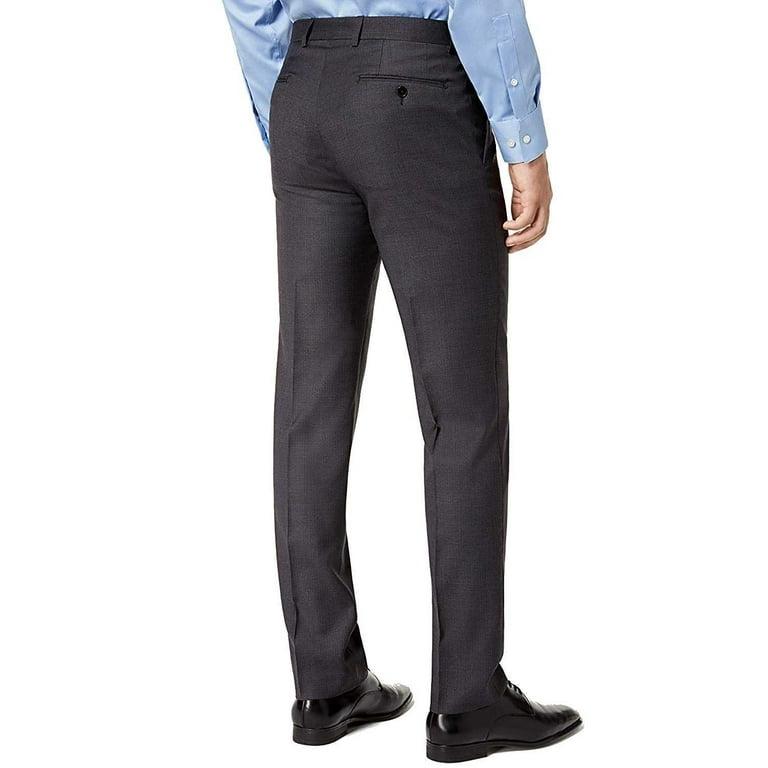 Calvin Klein Men s Slim Fit Gray Blue Plaid Suit Pants 30X32 Walmart