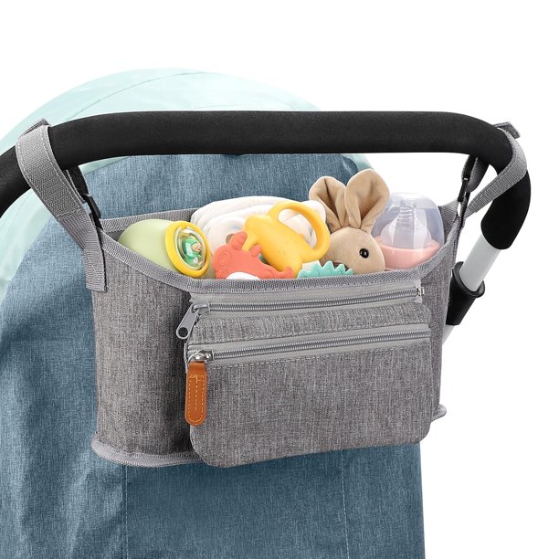 Organizador universal para cochecito con bolsa para teléfono desmontable, bolsa de almacenamiento para cochecito, accesorios para cochecitos Uppababy, Baby Jogger, Nuna, Doona, Britax