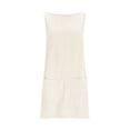 thumbnail image 4 of Gspmoly Robes d'Été pour Femmes 2025, Mode Femme Décontractée Couleur Unie Col Rond Sans Manches Robe Débardeur Robes Formelles pour Femmes Soldes d'Été Liquidation, 4 of 7