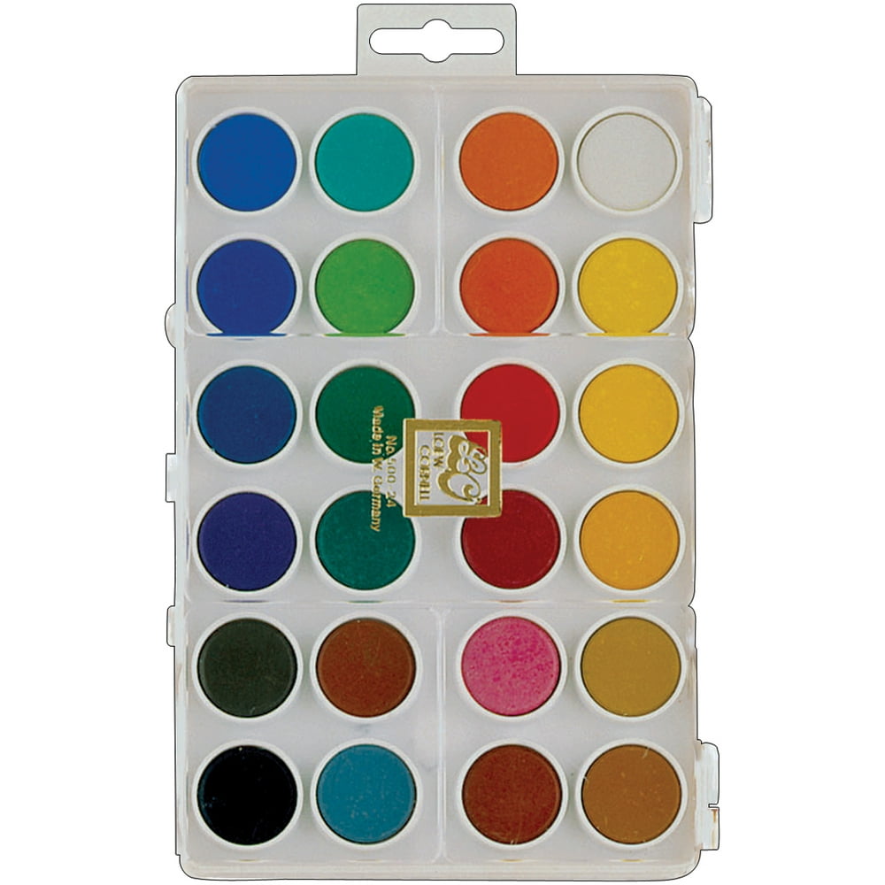 Dry Pan Watercolor Paint Cakes, Assorted Colors, 24/pkg