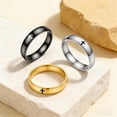 thumbnail image 2 of HIJONES Men's Women's Stainless Steel Christain Cross Polished Ball Dome Plain Wedding Band Ring 4MM Silver Size 12, 2 of 6