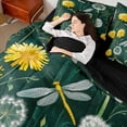thumbnail image 4 of Castle Fairy Teens Flying Dragonfly Twin Bedding Sets,Floral Daisy Bedding Comforter Set, 4 of 8