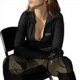 thumbnail image 3 of Chaquetas Deportivas para Mujer, Chaquetas de Yoga con Cremallera, Camisetas Ajustadas y Deportivas. Negro L, 3 of 7