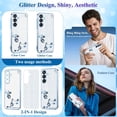 thumbnail image 4 of Phone Case for Samsung A25 5g Case Clear Glitter Sparkle Aesthetic Samsung Galaxy A25 5g Case Silicone Soft Flower Transparent Shockproof Cover Purple Slim (Silver-Blue), 4 of 14
