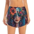 thumbnail image 2 of Salouo Bohemian Colorful Flower Woman Print Women's 2 in 1 Running Shorts Double-Layer Shorts Athletic Workout Gym Yoga Shorts Running Shorts for Women-Small, 2 of 7