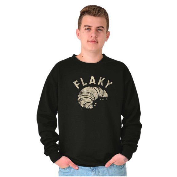 Funny Flaky Croissant Food Joke Sweatshirt for Men or Women Brisco Brands S