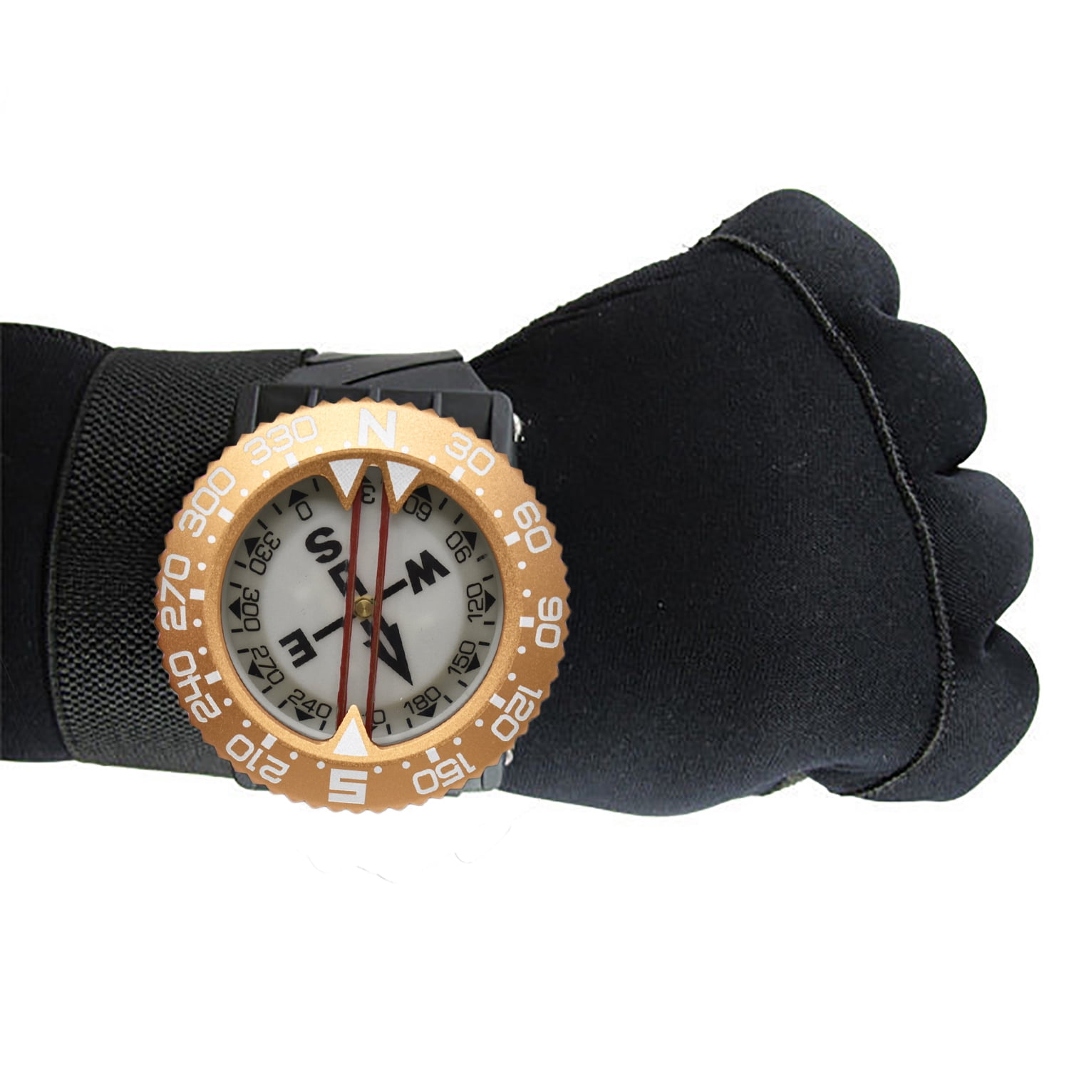 Scuba Choice Diving Deluxe Aluminum Frame Wrist Compass, Gold