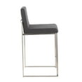 thumbnail image 6 of LumiSource Stainless Steel, Charcoal Fabric Fuji High Back Counter Stool - Set of 2, 6 of 9