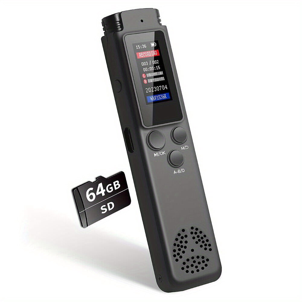 Professional High-Definition Noise Reduction One-Button Recording Voice-Controlled Voice Recorder, Digital Voice Recorder Tape Recorder USB Rechargeable, Audio MP3 Player