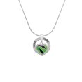 thumbnail image 2 of Delight Jewelry Silvertone Lime Green Zebra Print Heart Hero Ring Charm Necklace, 18", 2 of 4