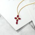 thumbnail image 5 of Gem Stone King 18K Yellow Gold Plated Silver Ruby Red Mystic Topaz Cross Pendant Necklace for Women (2.50 Cttw, Gemstone, Oval 6X4MM, With 18 inch Silver Chain), 5 of 5