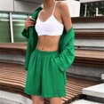 thumbnail image 1 of Conjunto de pantalón corto de 2 piezas para mujer cuello en V camiseta informal de gran tamaño pantalones cortos traje de vacaciones FLhrweasw Nuevo, 1 of 7