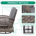 thumbnail image 6 of VIVIJASON 3 Piece Pe Wicker Outdoor Patio Bar Set, Grey, 6 of 7