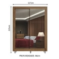 thumbnail image 3 of Ropero Closet Madesa Denver 2 Puertas Corredizas con Espejo con Pies Marrón, 3 of 5