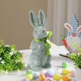 thumbnail image 4 of 2PCS Easter Decoration Sparkling Foam Bunny Figurine with Bow tie 8.6" Glitter Rabbit Tabletop Ornament for Easter Centerpieces Spring Home Office Table Decor, 4 of 7