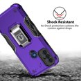thumbnail image 6 of TJS for Motorola Moto G Play 2023 / Moto G Pure (2021) / G Power 2022 Phone Case, with Tempered Glass Screen Protector, [Military Grade] Heavy Duty Magnetic Support Ring Kickstand Cover (Purple), 6 of 9