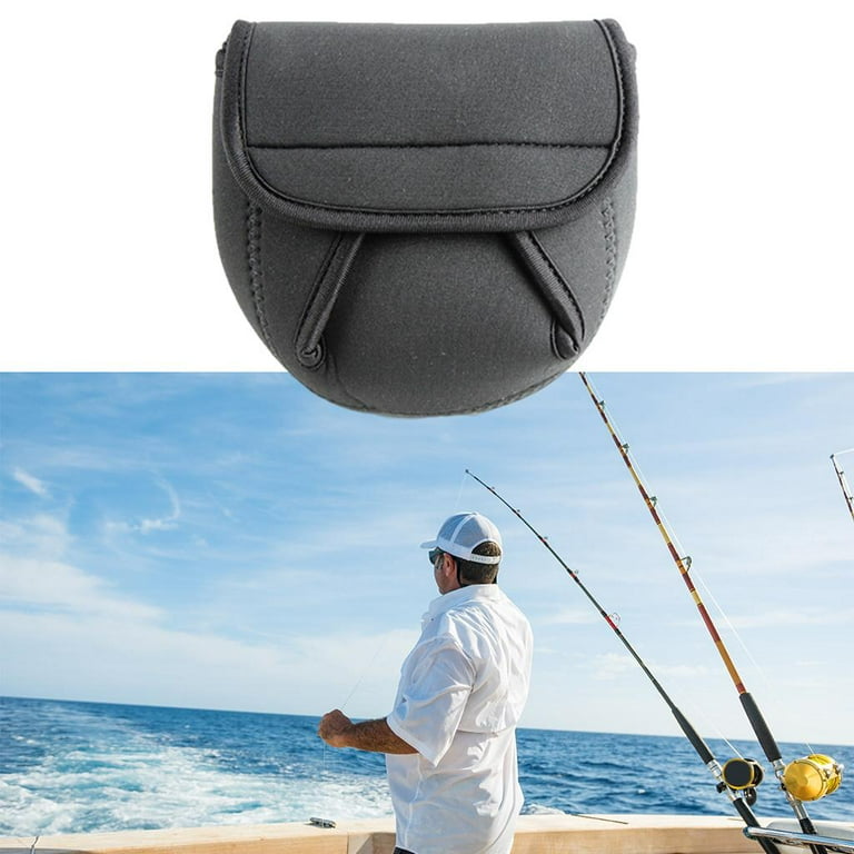 Portable Fishing Reel Bag Case Pouch Holder Water-Resistant Protective Gear  - S Black Long 